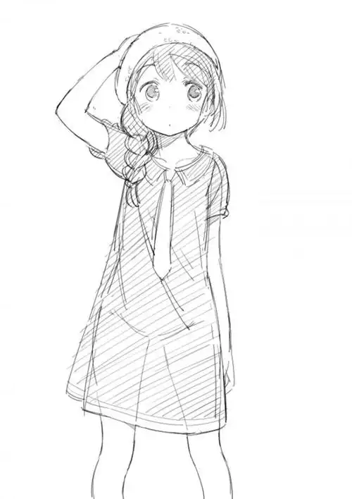 413张美少女插画手绘线稿精选集高清日本风女生漫画黑白手稿素材大全