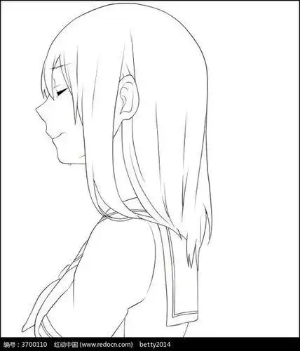 动漫少女简笔画的画法步骤教程美女侧面简笔画侧面女孩简笔画94简笔画