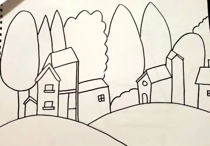 我的家乡线描画