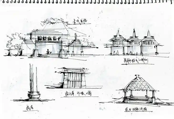 东南亚主题餐厅设计草图