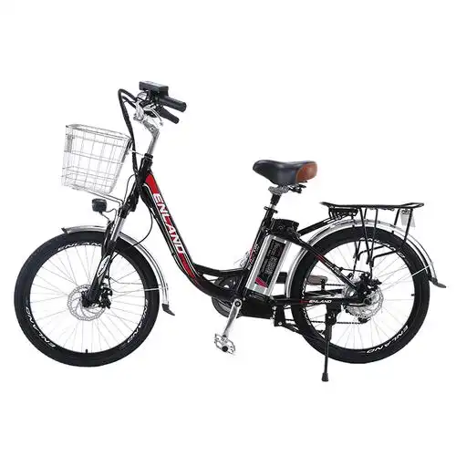 英蓝德新国标锂电电动自行车24寸48v铝合金碟刹变速休闲代步轻便