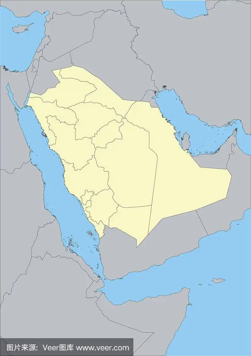 沙特阿拉伯矢量地图