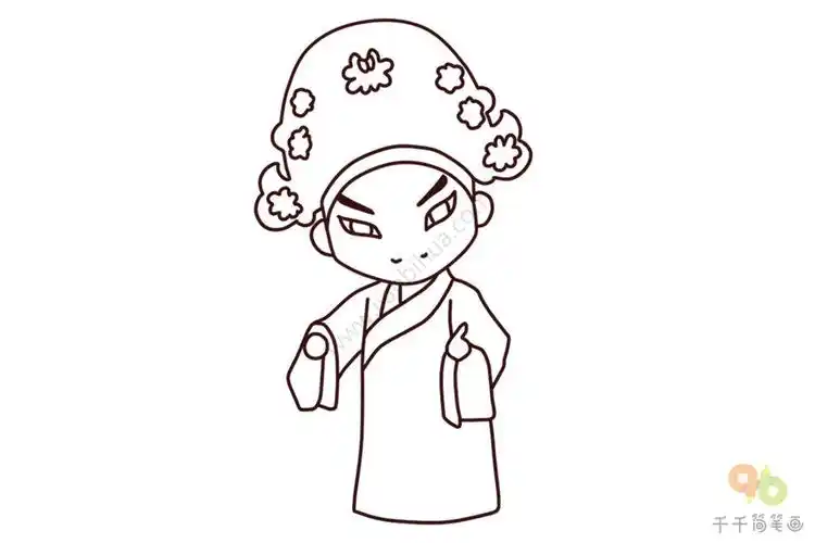 京剧《牡丹亭·惊梦》 柳梦梅简笔画图片_戏曲人物大全简笔画