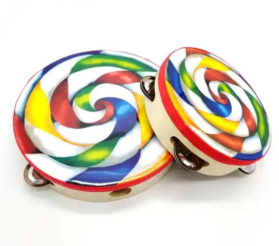 奥尔夫儿童打击乐器舞蹈道具卡通手鼓棒棒糖铃鼓钱鼓铃类乐器