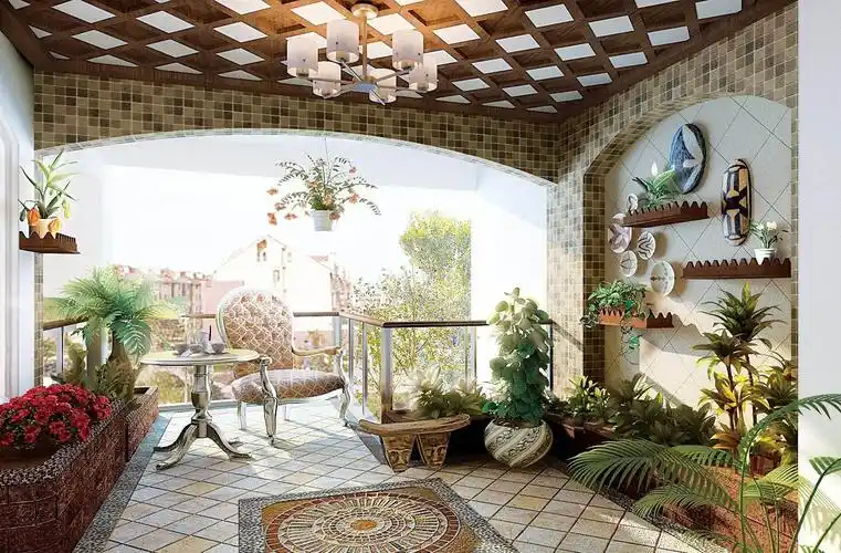 简欧混搭风格入户花园装修效果图片