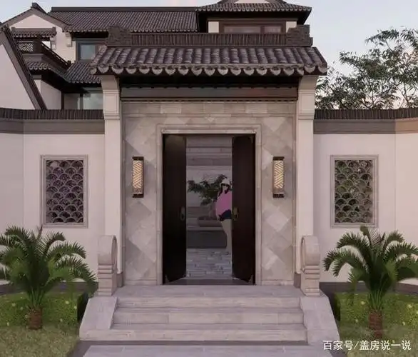 三层中式别墅,不仅沉稳时尚,庭院设计更是美不胜收