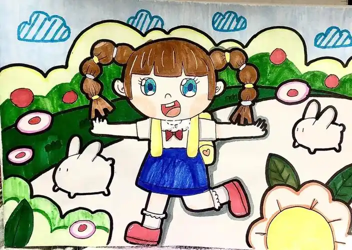 画画  #寻找小红书绘画大神  #原创儿童画  #放学  #简笔画  #幼师