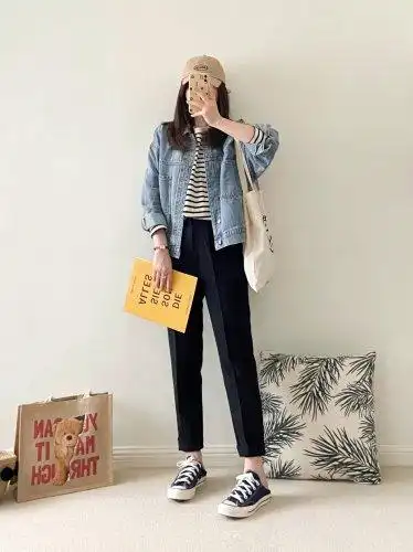 ootd春季外套」160小个子牛仔外套休闲穿搭(3) - 穿衣搭配 - 辣妈营