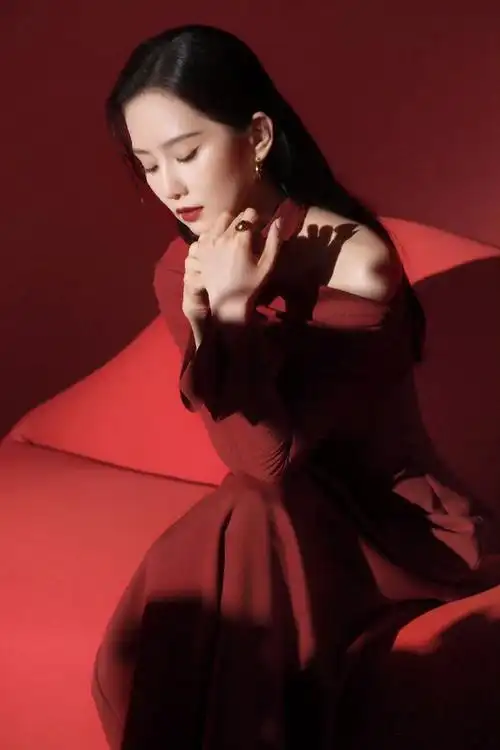 刘诗诗丝绒红裙