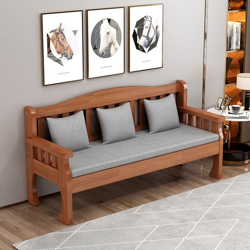 实木沙发户型小户木质三人位现代简约客厅中式实木沙发