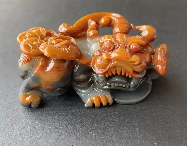 云南天然黄龙玉霸王貔貅摆件金沙老料手把玩件大号皮丘手工雕刻