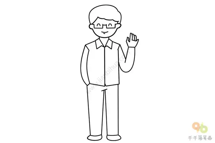 幼儿启蒙英语 认识父亲的英文单词_人物家庭英文认知简笔画