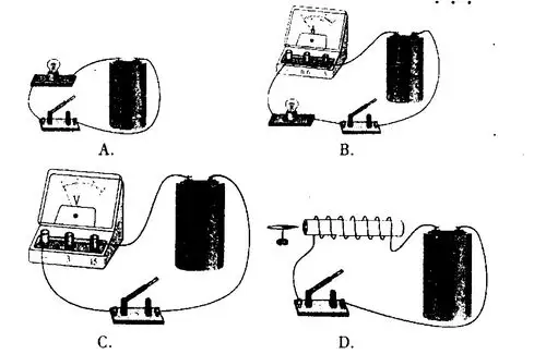 实验室有一种电池,林雨为了辨别其正负极设计了几种方案,其中不可行的