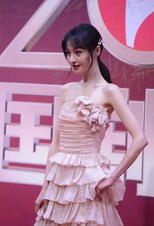 郑爽 粉色蛋糕裙