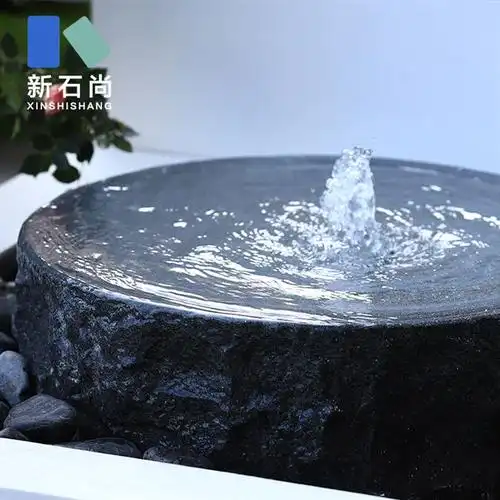 流水花岗岩石头喷泉花园水景小品庭院别墅阳台石雕