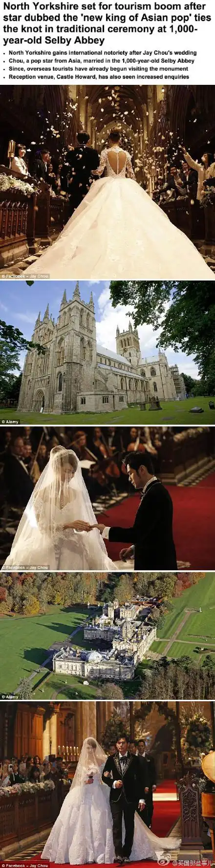 周杰伦结婚的消息最近登上了英国报纸.