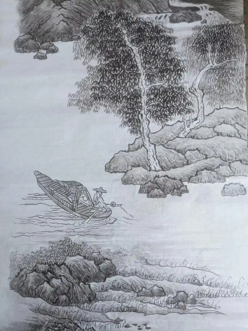 临元代画家吴镇《渔父图》.身边一壶酒,手中一支竿,世上如你般 - 抖音