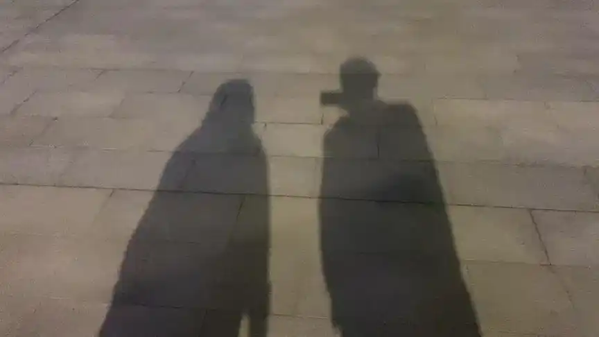 一个影子是我的,另一个影子也是我的[爱心]#路灯下的影子