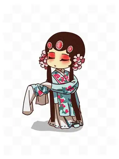 戏曲231131舞台上的京剧人物图片613112京剧手绘青衣红色卡通人物