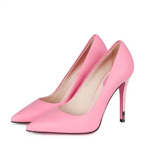 fendi/芬迪 真皮浅口尖头女士高跟鞋 b4454x66 高跟鞋 粉色 37