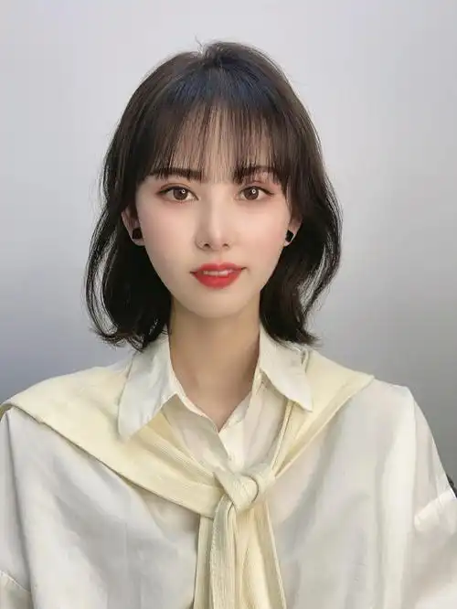 蓬松韩式短发气垫烫减龄显气质显脸小韩式