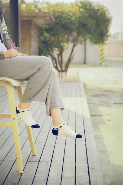 美尔提袜子女短袜浅口隐形低帮星星棉袜春夏薄款可爱糖果色防滑船袜