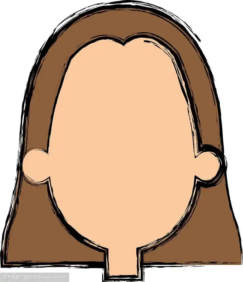 女性无脸头像图标图形设计