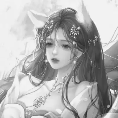 黑白系古风女头