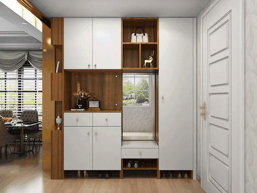 进门鞋柜1㎡当5㎡用2019鞋柜设计效果图欣赏