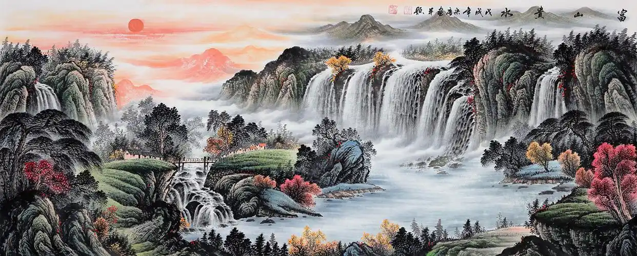 办公室挂画什么好?山水秀丽雅致景色美