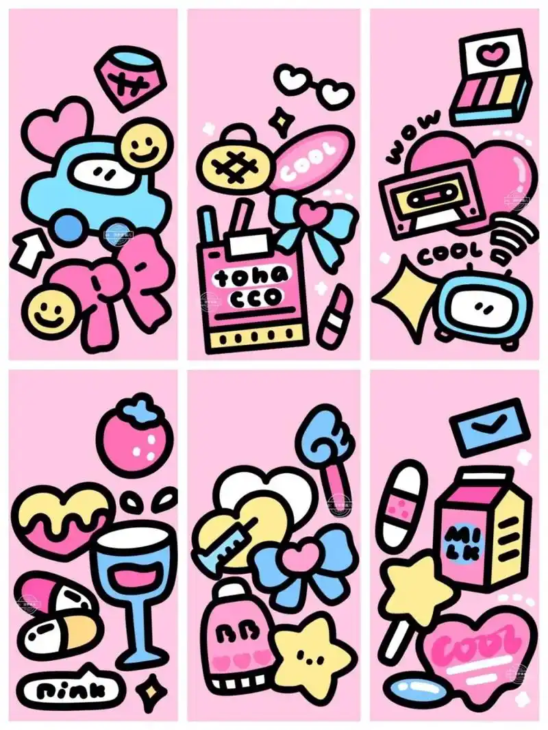 我是原创插画师# #甜酷风壁纸# #辣妹壁纸# #粉色壁纸# #少女心壁纸