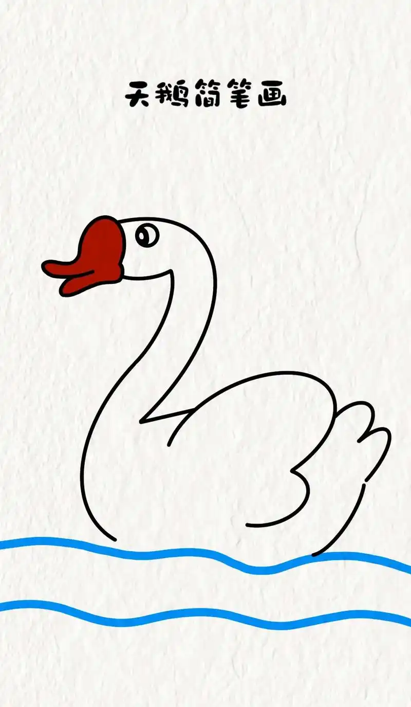 天鹅简笔画.#简笔画 #一学就会系列 #绘画 #儿童画 #鹅 - 抖音