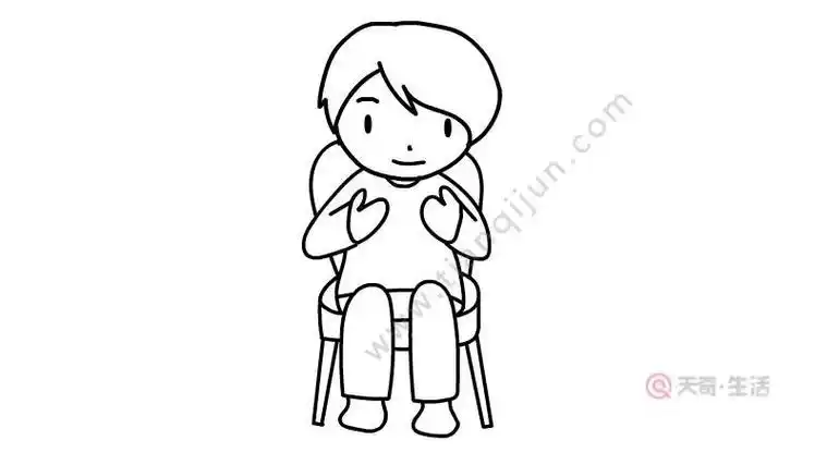 怎样画坐着的人简笔画
