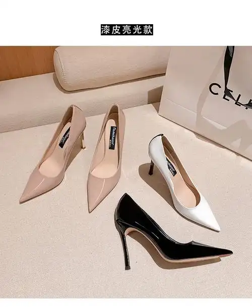 i lv国际品牌轻奢女鞋欧美走秀晚礼服尖头细跟百搭单鞋法式少女超高跟