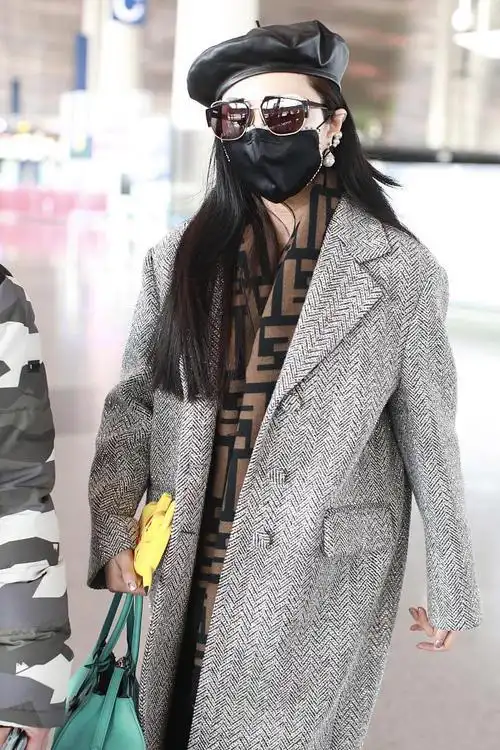 范冰冰贝雷帽气质温柔时髦机场照图片