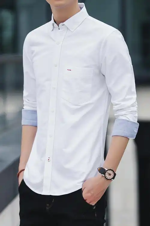 白衬衫男休闲