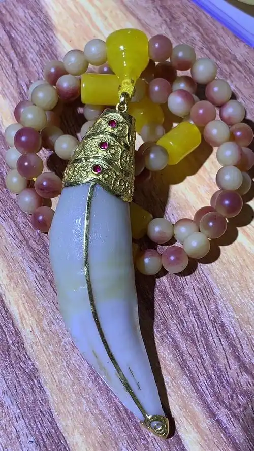 妙聚福仿虎牙包金包银套老虎吊坠牙镶嵌熊牙包银包金牙镶嵌虎爪熊爪三