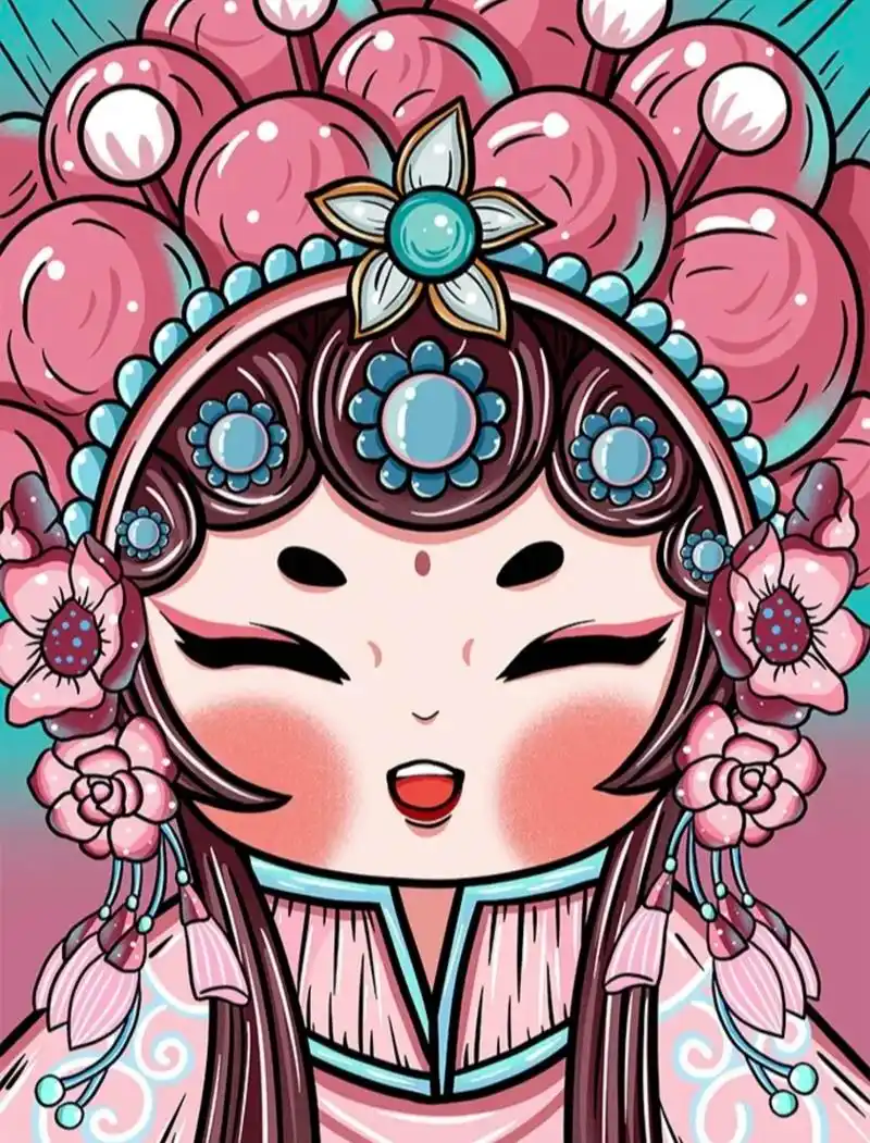 超可爱的戏曲人物插画!