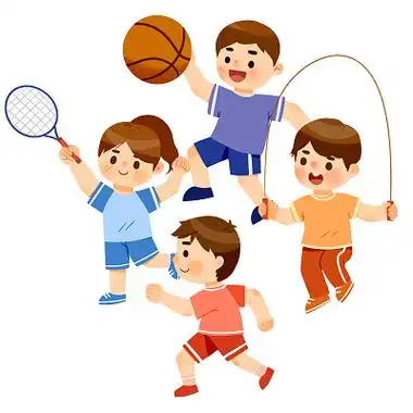 儿童运动卡通人物跑步篮球运动会png元素运动人物元素