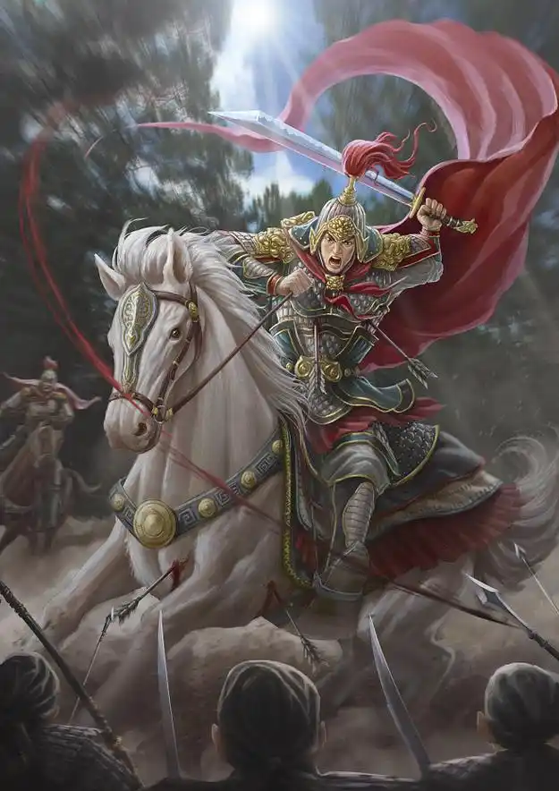 三国古风武将孙策将军骑马砍杀