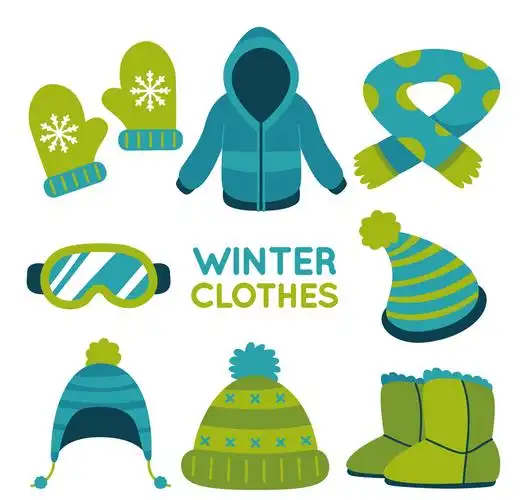 8款绿色系冬季服饰矢量图