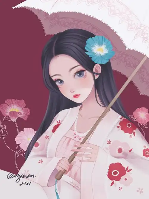 古今系列:撑阳伞的汉服少女