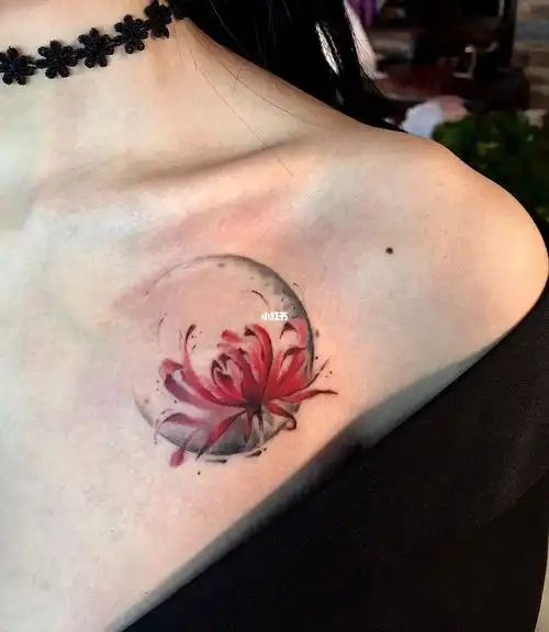 彼岸花/天津纹身_纹身_彼岸花_天津大悦城攻略_小清新纹身_彼岸花纹身