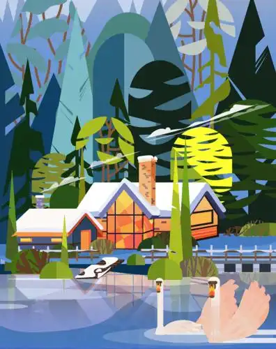 矢量场景插画海报 矢量