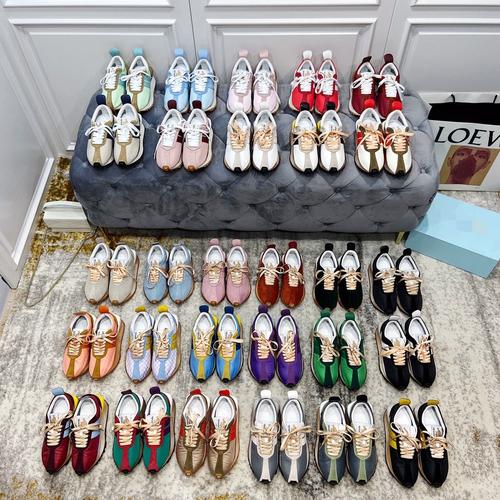 lanvin浪凡运动阿甘鞋男鞋任嘉伦同款拼色厚底增高休闲德训鞋系带