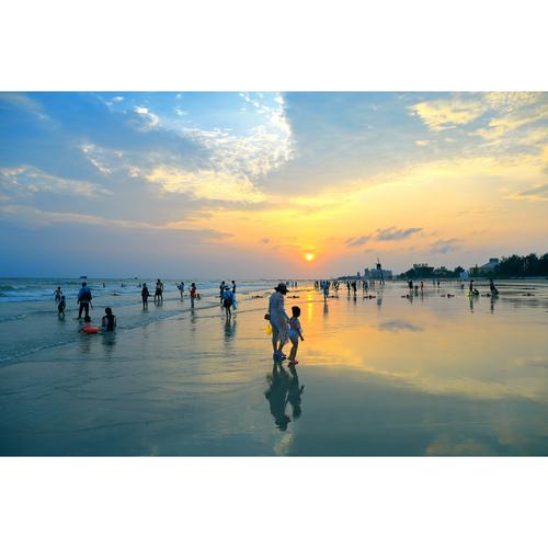 北海银滩海滩日落/海景沙滩(1张) 原创风光照片- 高分辨率图片素