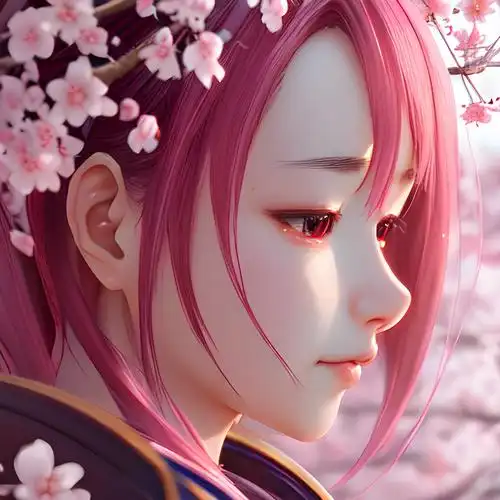 二次元樱花梦幻女头像粉色