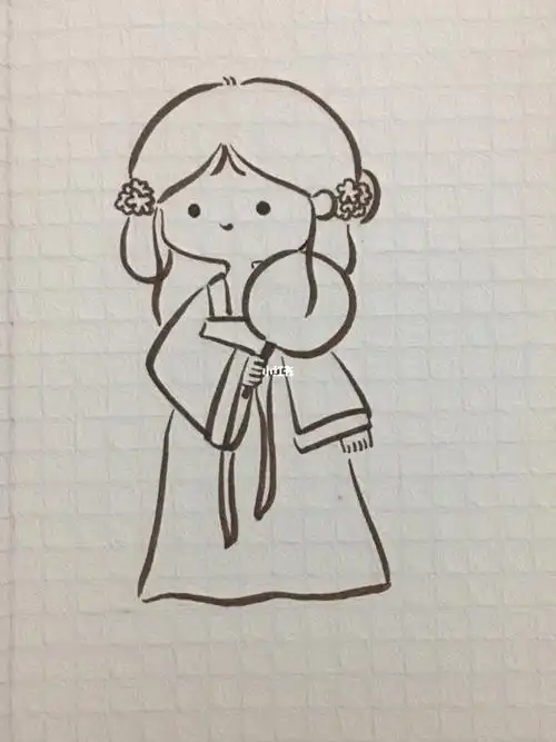 简笔画手帐人物古风