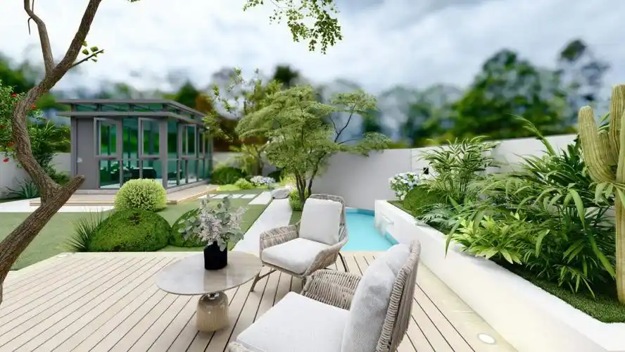 100平方现代小院子