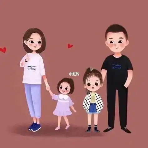 两女儿一个儿子卡通头像 卡通头像图片大全 -【爱个性】